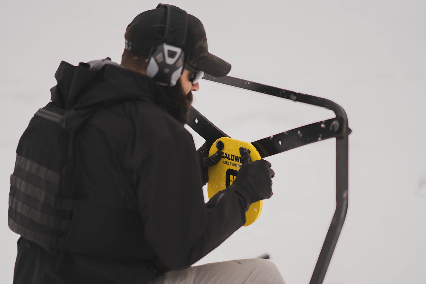 Caldwell Portable Range Kit with 8” AR500 Gong Target, Durable XL Straps, and Steel Target Stand for Easy Range Setup and Transport