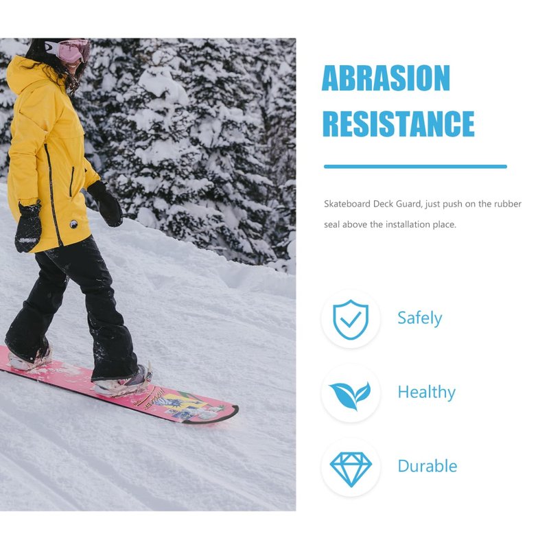 INOOMP 2pcs Snowboard Protection Bar Longboard Protection Skateboard Longboard Deck Protector Edge Protector Skateboard Strip Protection Strip Skateboard Guard Black Oval