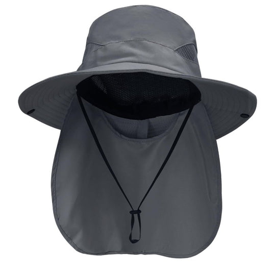 NPQQUAN Sun Hats for Men Women with Neck Flap UPF 50+ UV Protection Wide Brim Bucket Hat Safari Hiking Fishing Hats Darkgray（Neck Flap）