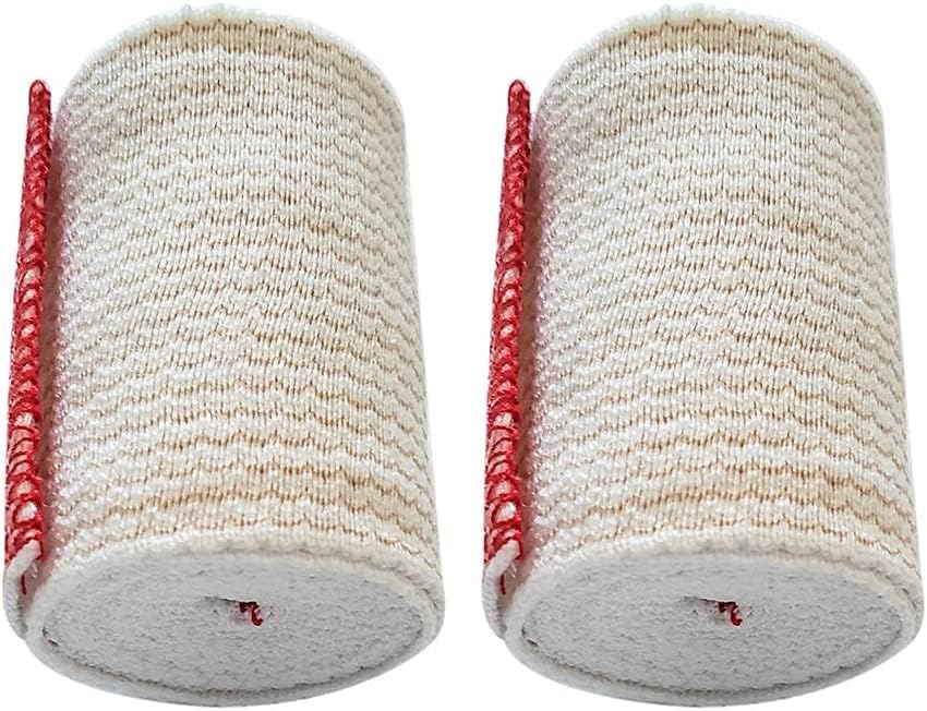 Elastic Bandages Combo - Non-Latex Self Grip Closure | 2 x 3-Inch & 2 x 4-Inch Compression for Sports & Injury Support
