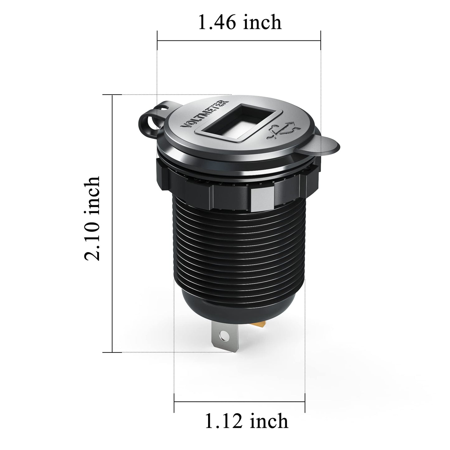 10L0L Universal 48V Golf-Cart-USB-Charger-Adapter with LED Digital Display, Dual Port 3.1A Quick Charge Fast Charging Power Socket for Club Car, EZGO, Yamaha – Phone Charging Port