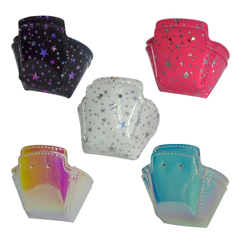 Capetos TPU Roller Skate Toe Guards, Quad Skate Toe Cap Protectors for Derby and Speed Skating (4 Pieces),Pink Stars (Pink Stars)