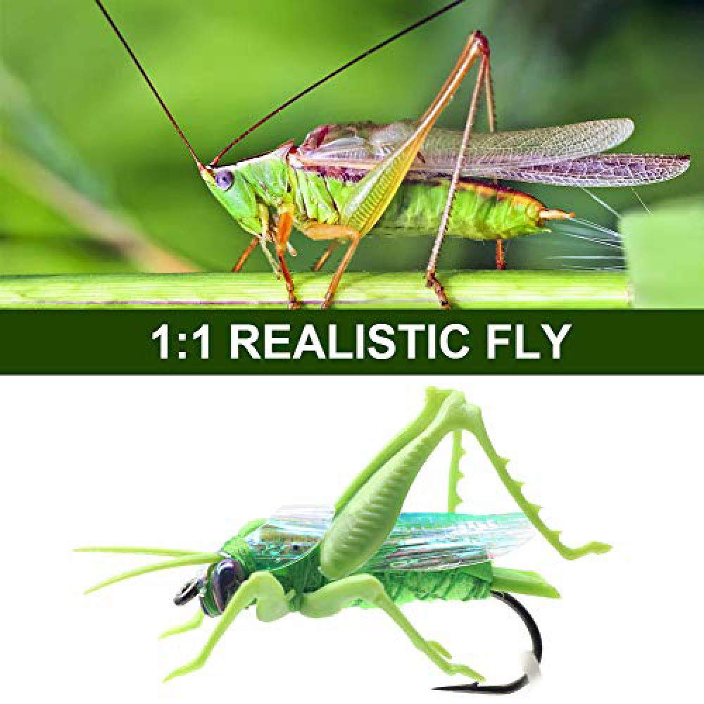 YZD Realistic Fly Grasshopper Series(Large Yellowishgreen 4pcs)