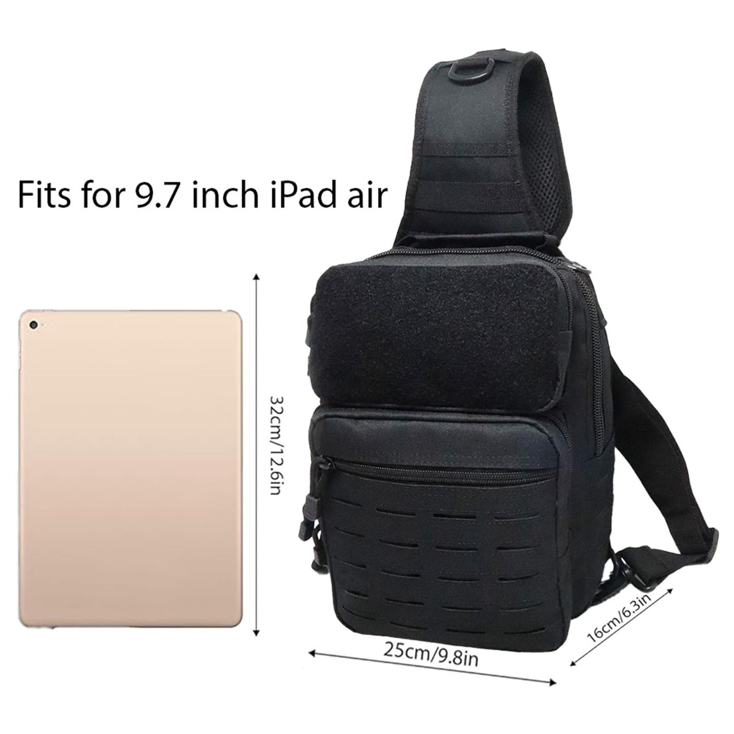 GAZJYUSP Tactical Sling Bag Backpack for Men Molle Shoulder Bag Pack Daypack Backpack for Hunting, Hiking, Traveling, Camping (Black New)