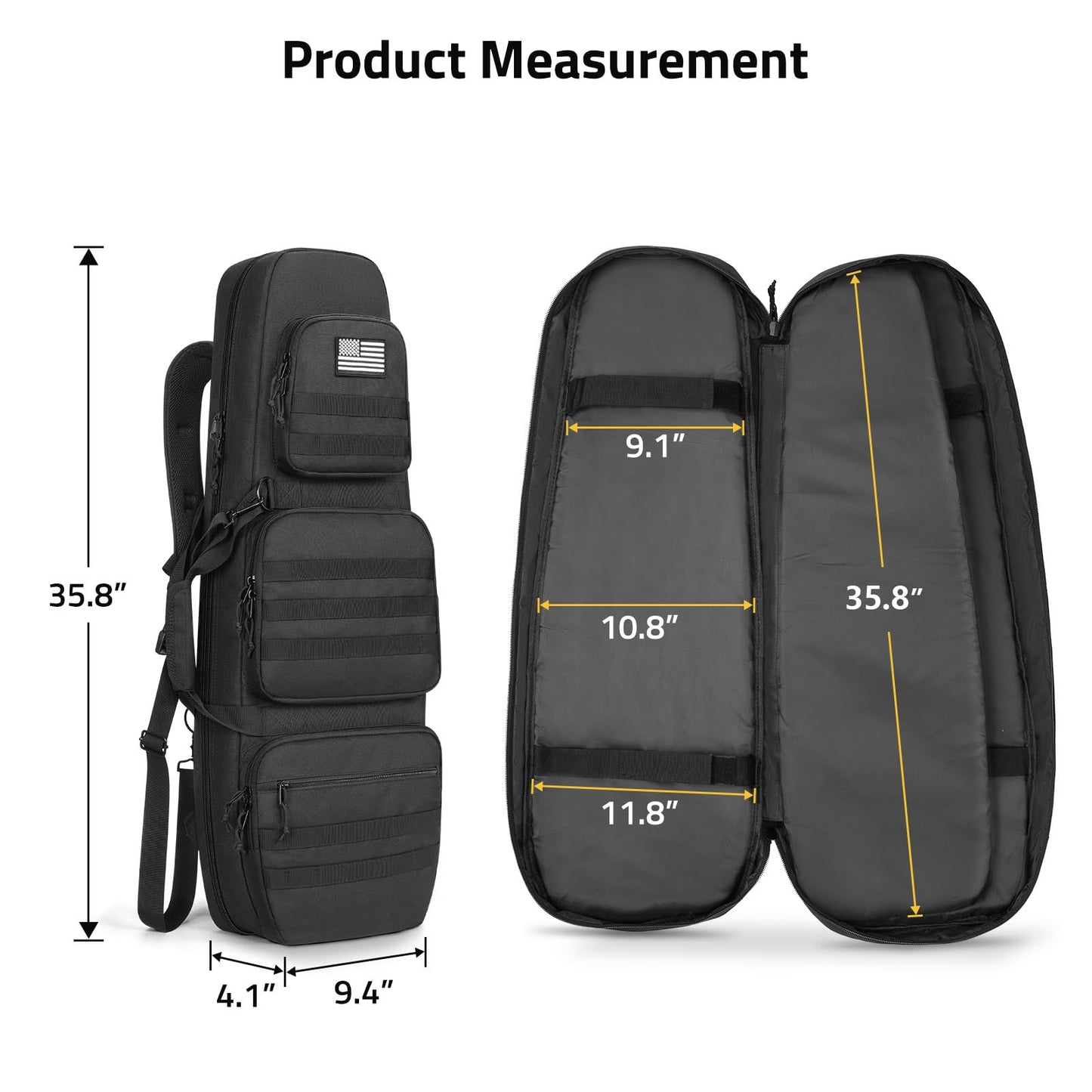 Trakiom Soft Double Rifle Case, Lockable Zippers and Accessory Pockets