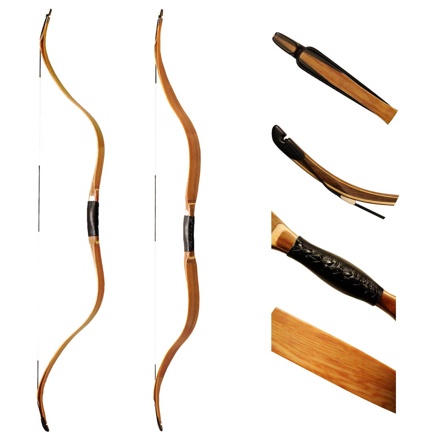 AF Archery 54" Tatar Recurve Bow Traditional Horse Hunting Bow (Oak,40lb)