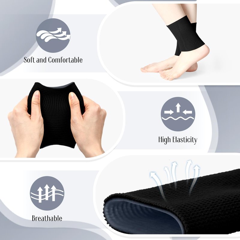 Zomiboo 2 Pcs Ankle Gel Sleeves Padded Socks Skateboard Accessories Ankle Pads Compression Sleeve Protector Brace for Skating Riding Ski Protection Foot Support Socks(Black)
