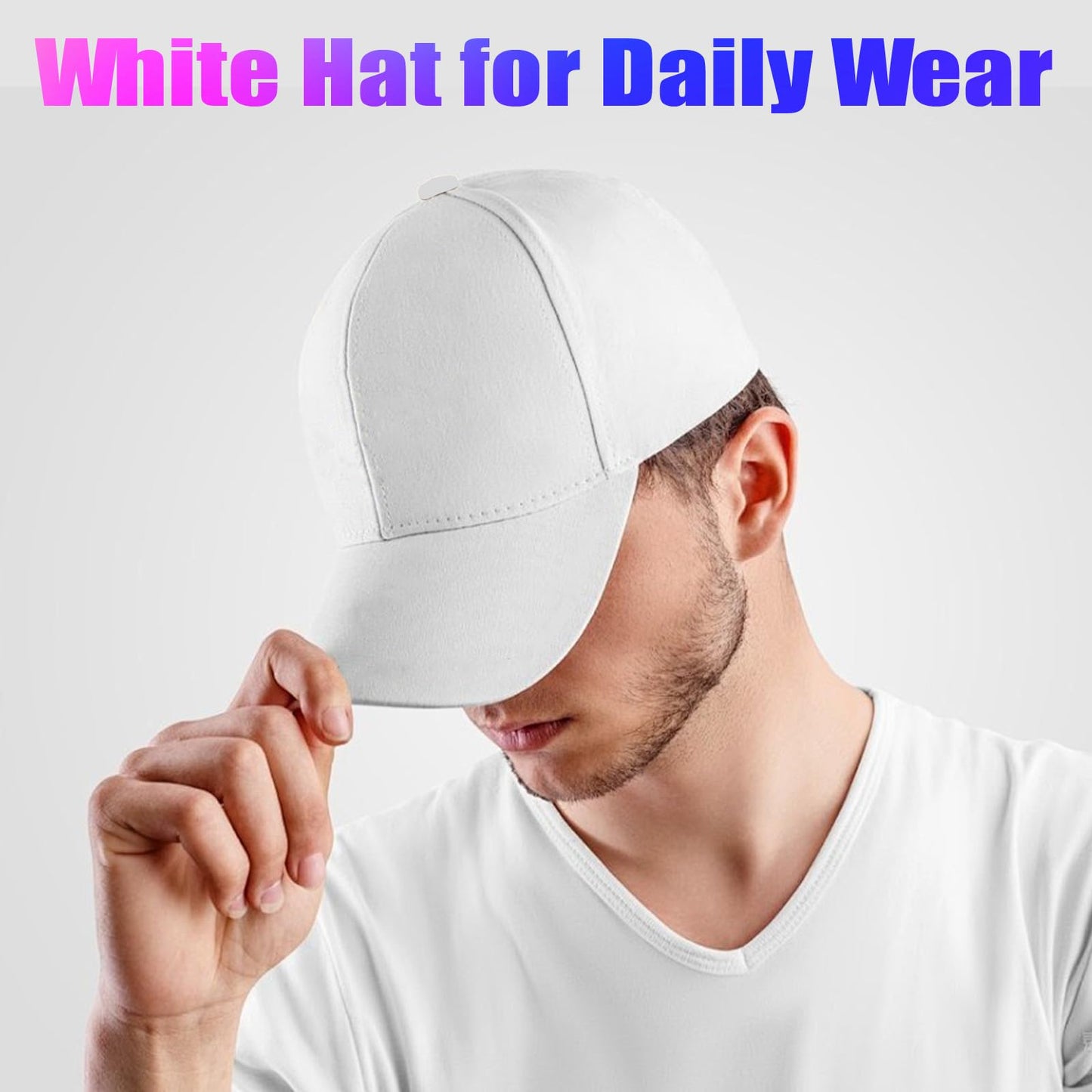 YouRfocus LED Hat Light Up Baseball Cap - USB Rechargeable Glow in The Dark Party Flashing Fiber Rave Hat with 7 Colors 5 Flashing Modes (White)