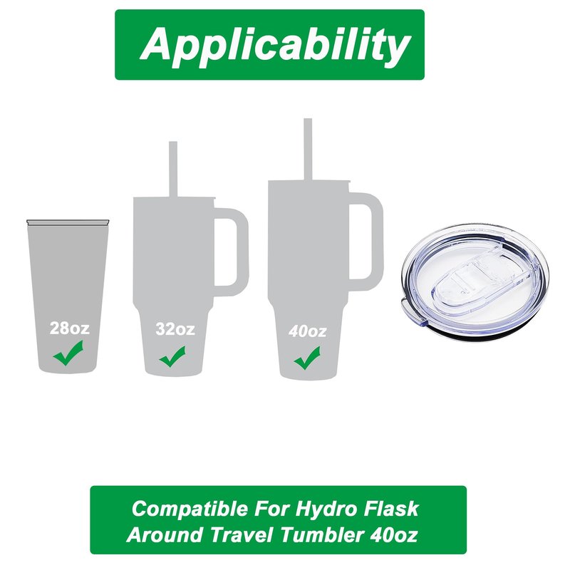 Tumbler Lids Replacement for Hydro Flask 40 oz Tumbler Lid,Travel Replacement Lids Accessories Compatible for 32oz 40oz Hydro Flask Tumbler 2Pcs