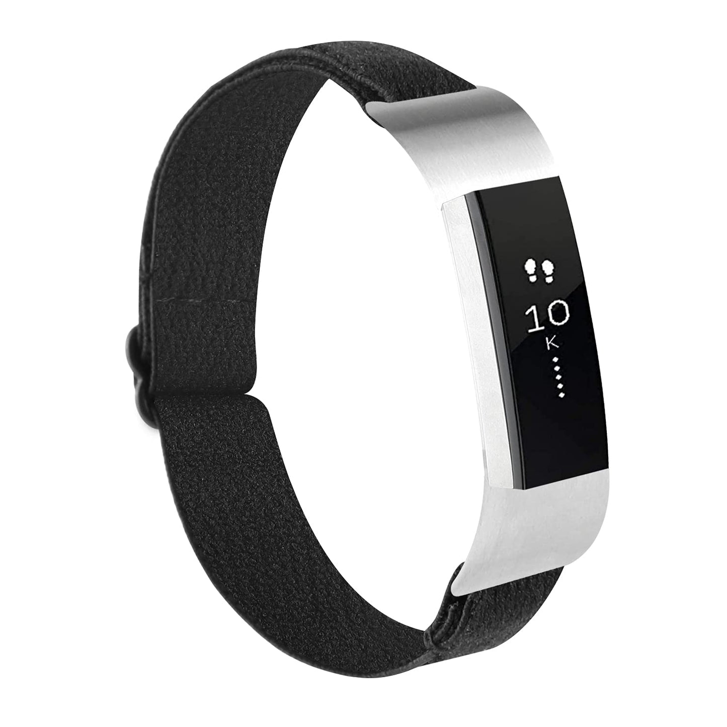 Adjustable Elastic Bands Compatible with Fitbit Alta/Alta HR, Soft Stretchy Nylon Sports Breathable Replacement Wristbands for Women Men (Black)