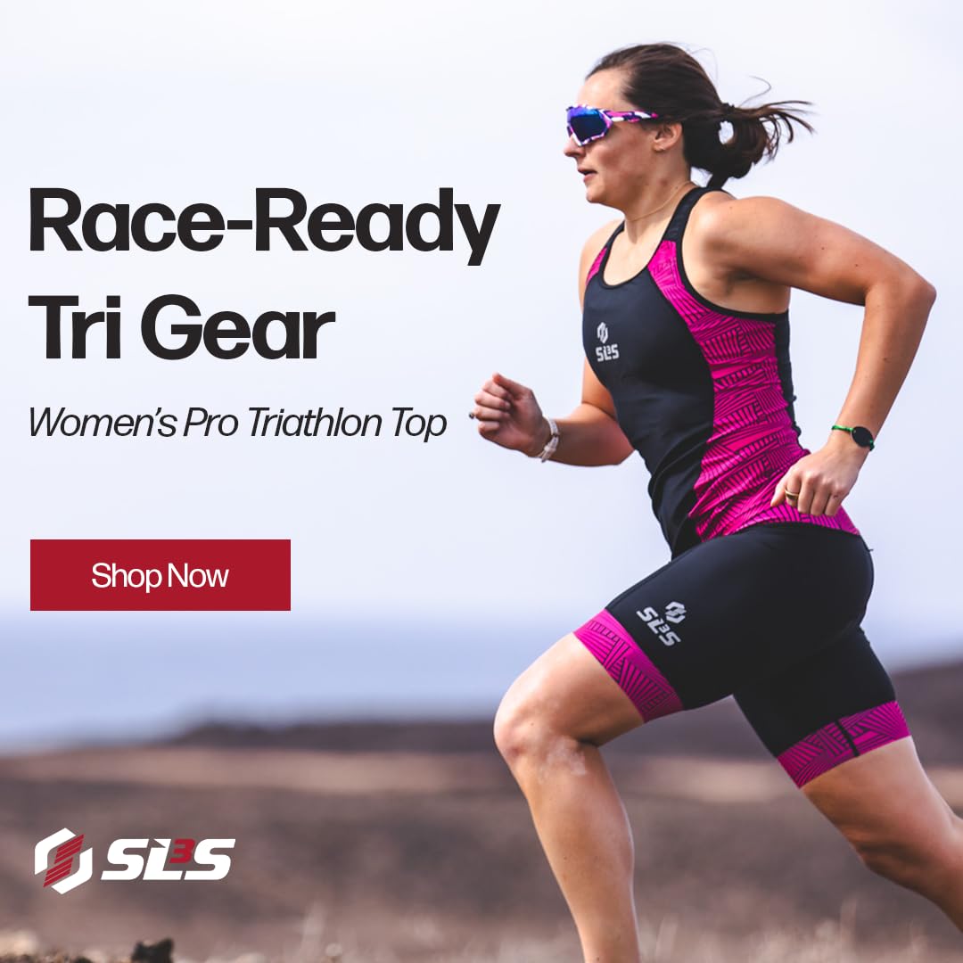 SLS3 Triathlon Top Women - Sleeveless Tri Top Women - Comfortable & Great Fit Triathlon Shirts or Singlet, No Shelf Bra (Lucy Blue, Large)