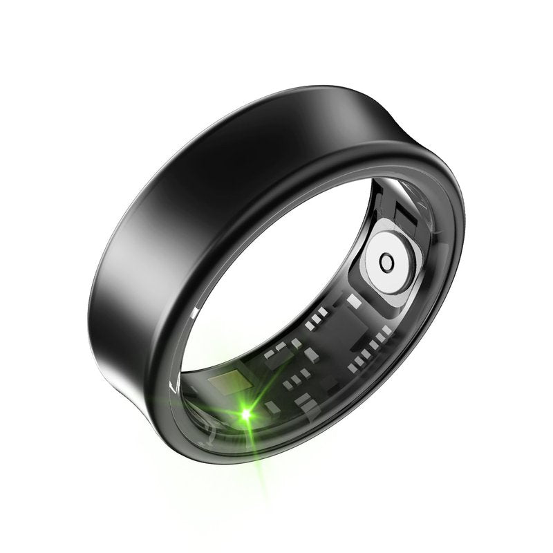 Tulbeys Smart Ring for Men & Women - 5ATM Waterproof, Health & Fitness Tracker, Heart Rate Monitor, Hand Gesture Brush Tiktok, Titanium Alloy Smart Rings for iOS/Android(Matte Black #11)