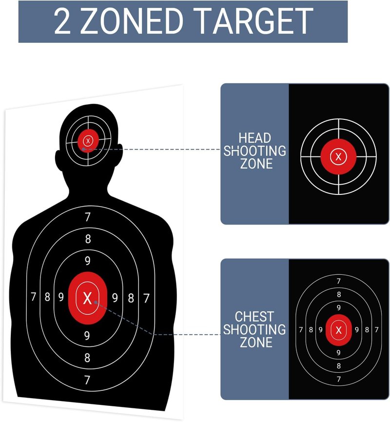 Silhouette Shooting Targets - 100 Pack 14x22 Inch Paper Targets for Gun & Archery Practice | Range Training
