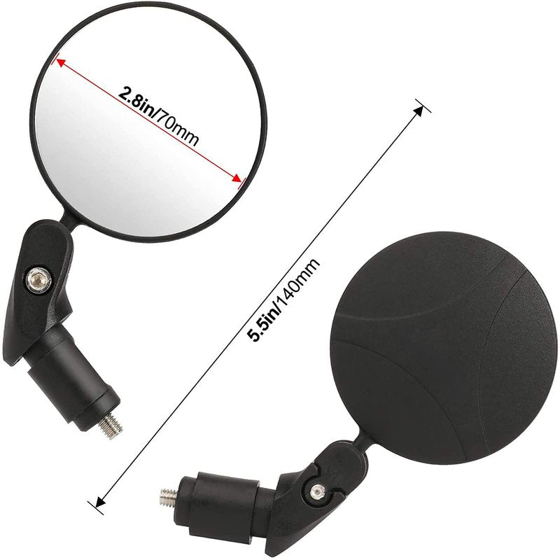 LWPITTY Bike Mirrors 2pcs Bar End Bicycle Mirrors for Handlebars - Cycling Lightweight Rear View Mirrors, Safe Rearview Mirror for Mountain Road Bike