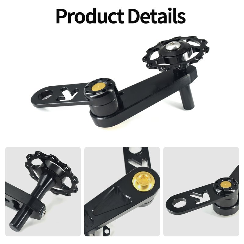 ZLiT Bike Single Speed Chain Tensioner,Aluminum Alloy Bike Chain Tensioner for Bicycle Chain Tensioner Tool (Black)
