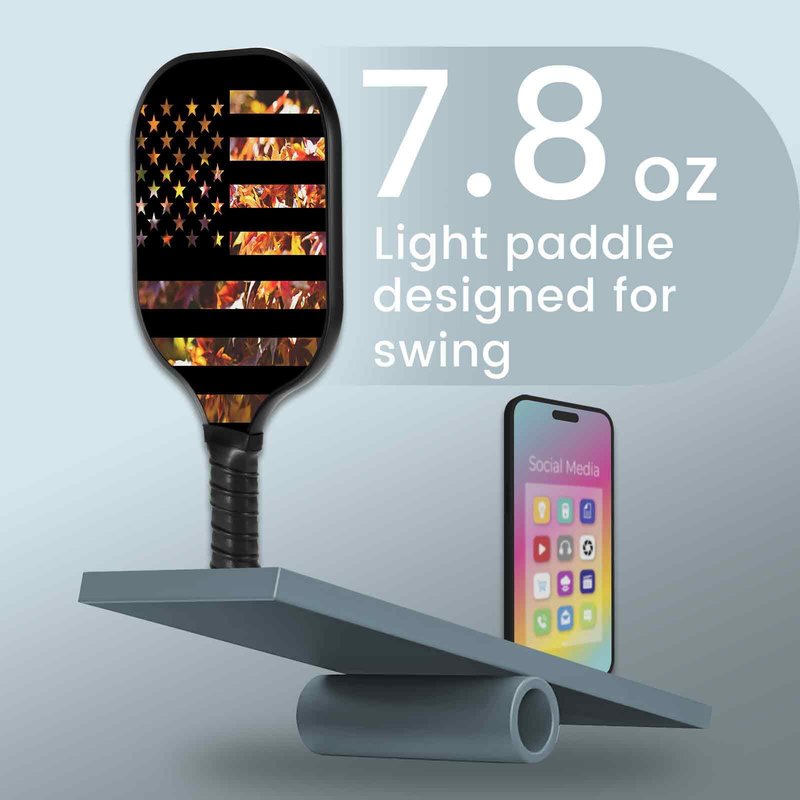 Cozaline Carbon Fiber Pickleball Paddles with Cushion Comfort Pickleball Paddle Grip, Lightweight Paddles with Flag&Eagle Pattern, Stylish Design for Men,Women,Kids,Adults