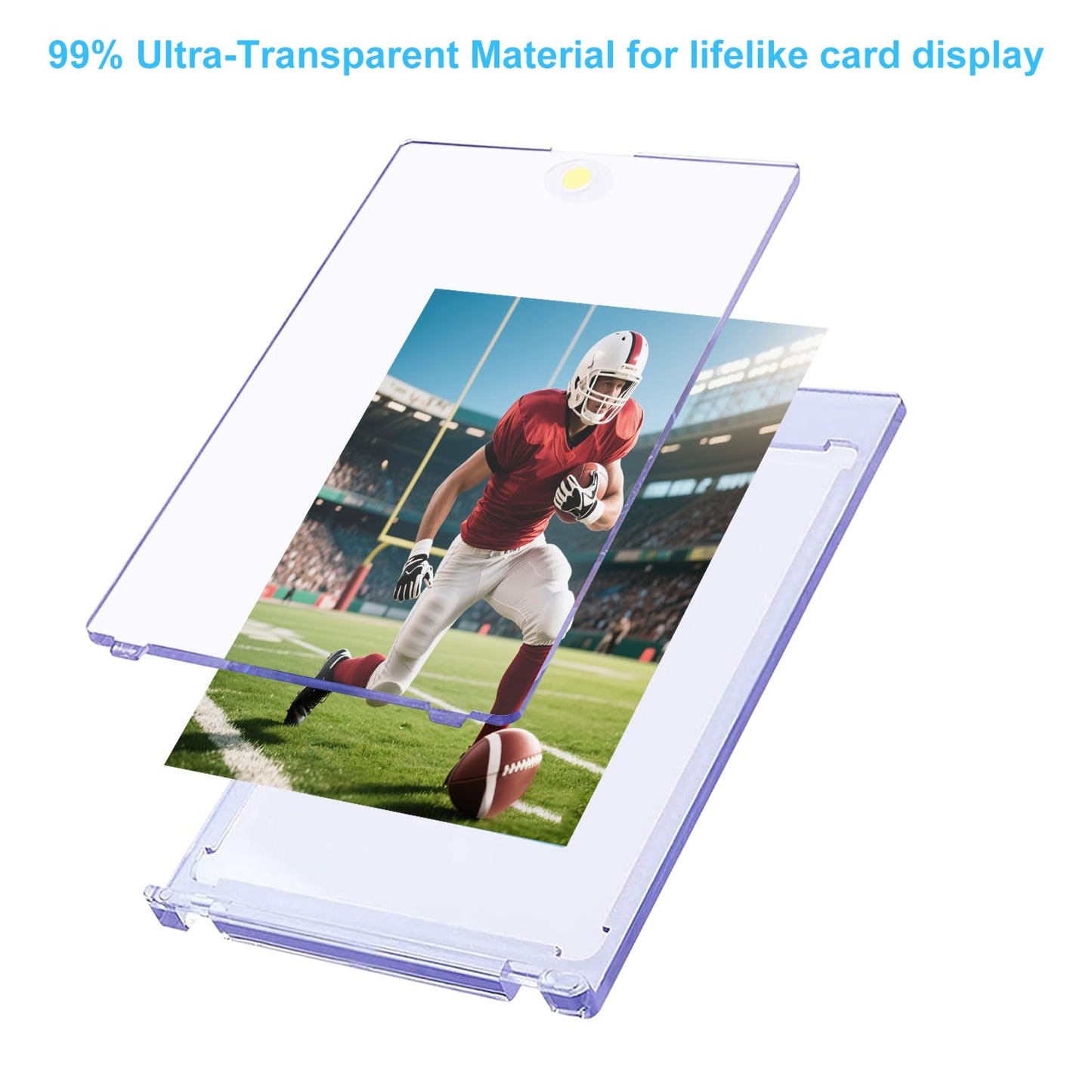 35pt Magnetic Card Holders for Trading Cards,UV Hard Plastic Sports Display Cases,10 Pack Clear One Touch Mags Card Protectors for Baseball Cards, Football Cards, Basketball Cards,MTG,TCG(10)