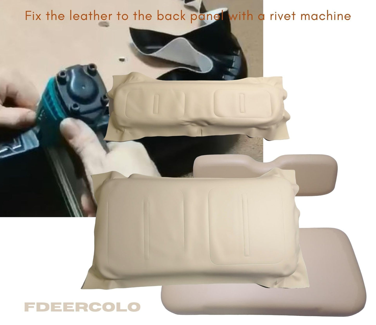 FDEERCOLO for EZGO Medalist TXT1994-2013 Golf Cart Front Seat Covers and Backrest Leather Replacement (Thermoformed/OEM Match) (Khaki)