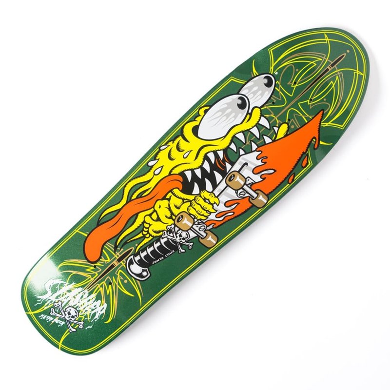 SANTA CRUZ Meek Pinstripe Slasher Green Pro 9.23in x 31.67in Skateboard Decks