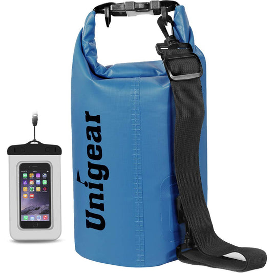 Unigear Dry Bag Waterproof, Floating and Lightweight Bags for Kayaking, Boating, Fishing, Swimming and Camping with Waterproof Phone Case (Sky Blue, 5L)