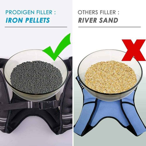 Prodigen Weighted Vest for Women and Men 30 Lbs with Reflective Stripe and Double Adjustable Buckle Straps Weight Vests for Strength Training, Jogging, Cardio, Weight Loss, Muscle Building, Black