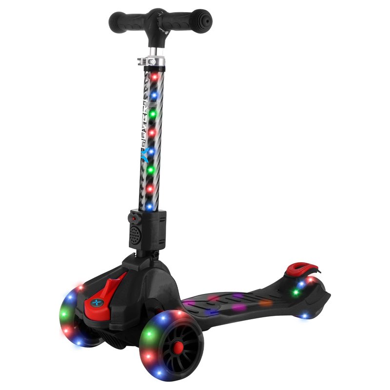 Hover-1 Ziggy Folding Kick Scooter for Kids (5+ Year Old) | Features Lean-to-Turn Axle, Solid PU Tires & Slim-Design, 110 LB Max Load Capacity, Safe, Black