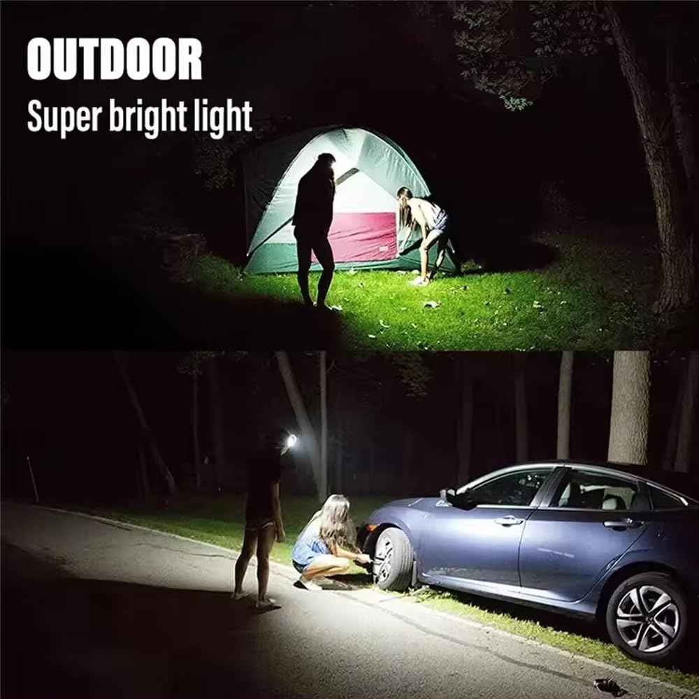 Headlamp Rechargeable, 2Pcs Flashlight 1500 Lumen Head Lamp Bright LED White Red Warm Light, Headlight Waterproof Motion Sensor- Camping Essentials, Hiking Survival Gear, Fishing, Emergency Supplies