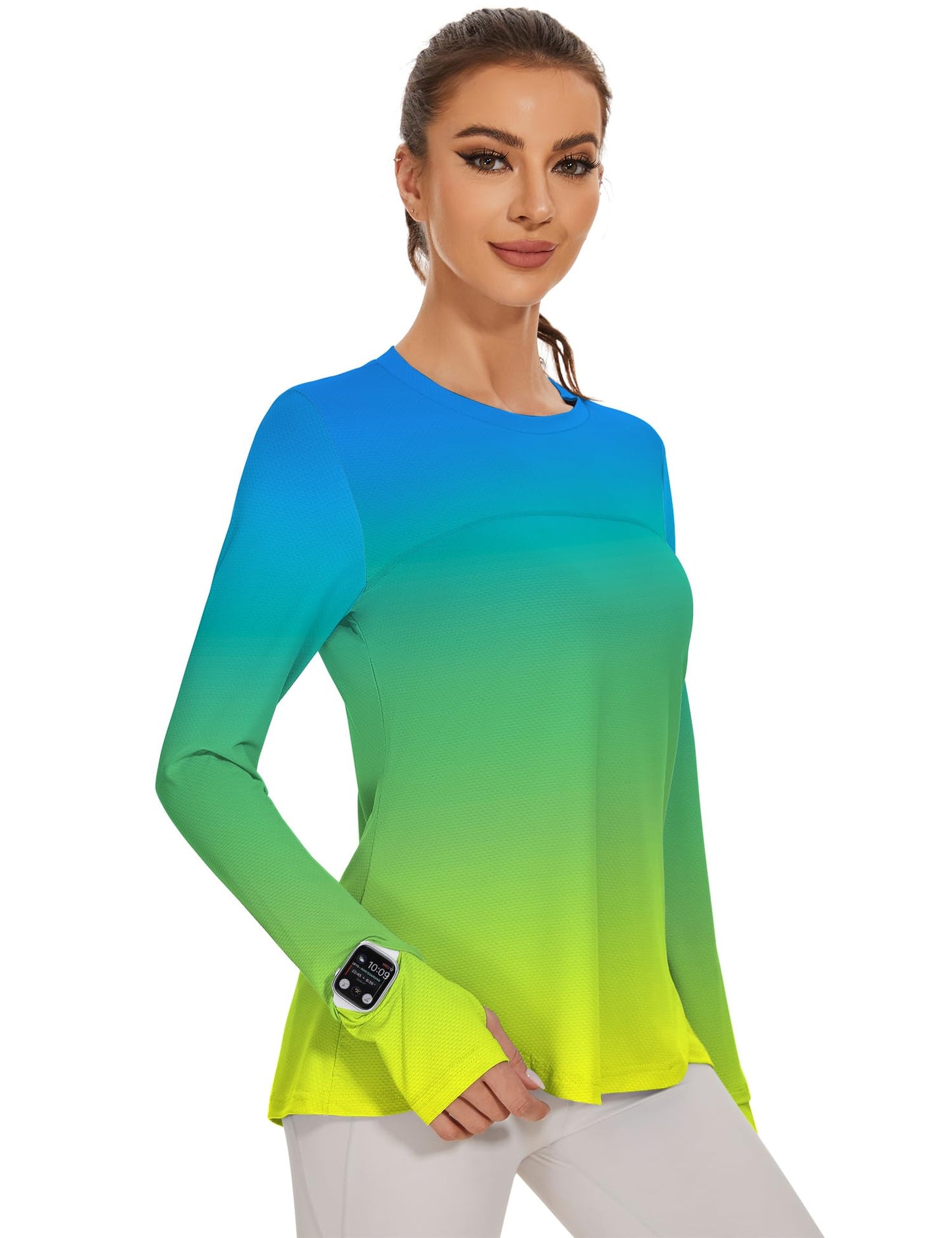 Blingfit Womens Printed UPF 50 Sun Shirt Long Sleeve Swim Rash Guard M