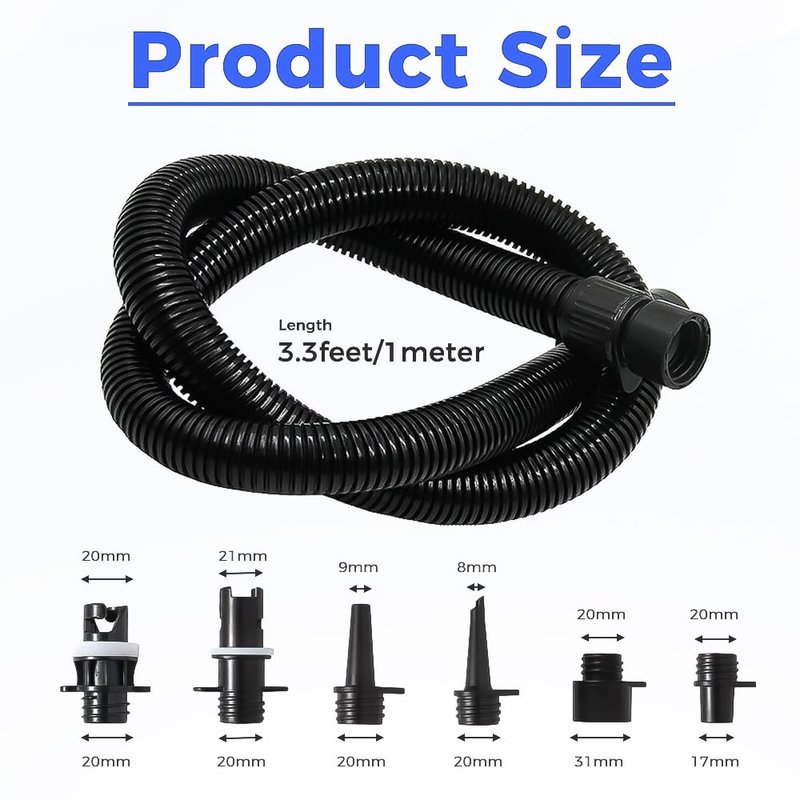 Yetaha Paddle Board Adapter Set, Air Hose Connector Kit with 6 Air Nozzles for HT781/HT782/HT790 Electric SUP Pump