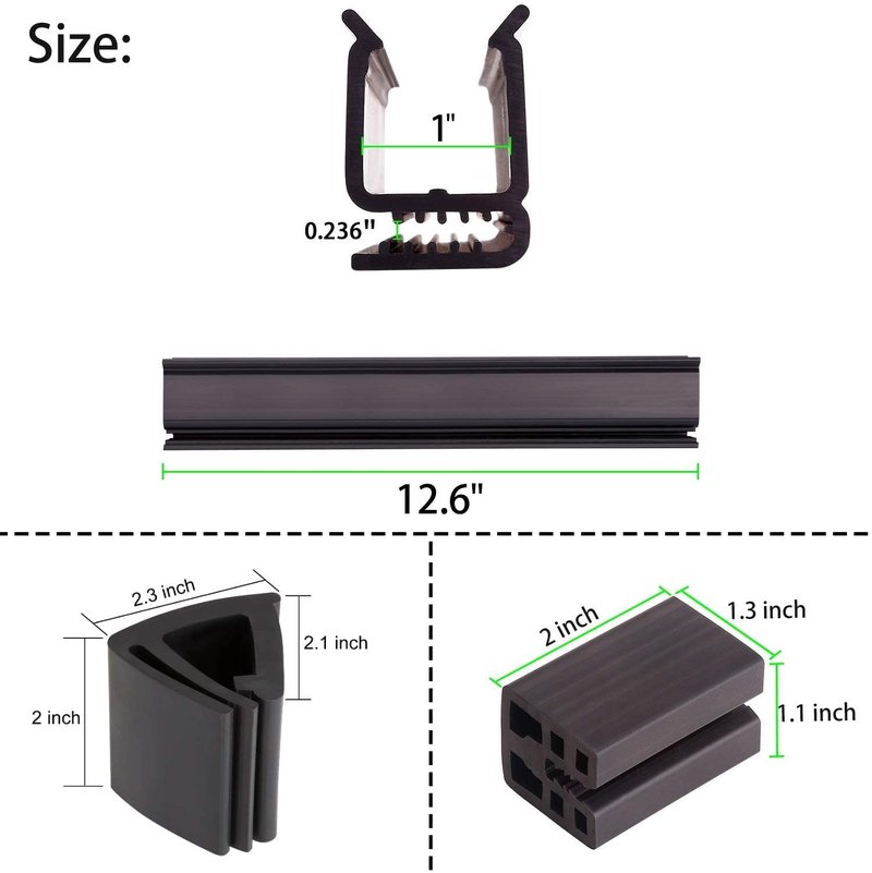10L0L Golf Cart Windshield Mounting Kit for Club Car DS & Precedent - Includes Windshield Sash & Bottom Clips (12.6"), Retaining Clips for 1" x 1" Tube - OEM#101444101, 102005801