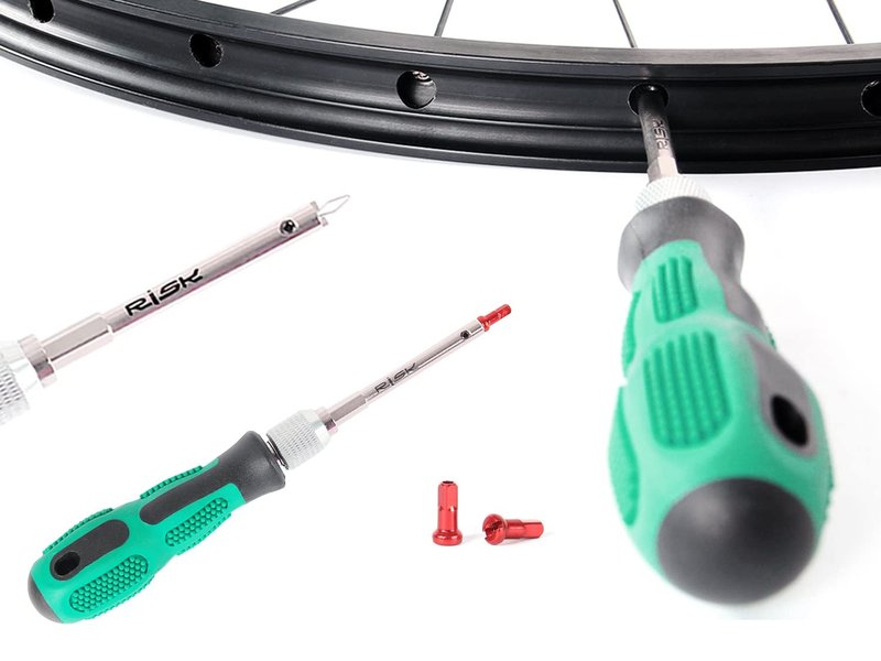 Juscycling Spoke Nipple Insertion Driver for Spoke Lacing and Wheel building, Spring Loaded Tool with Handle