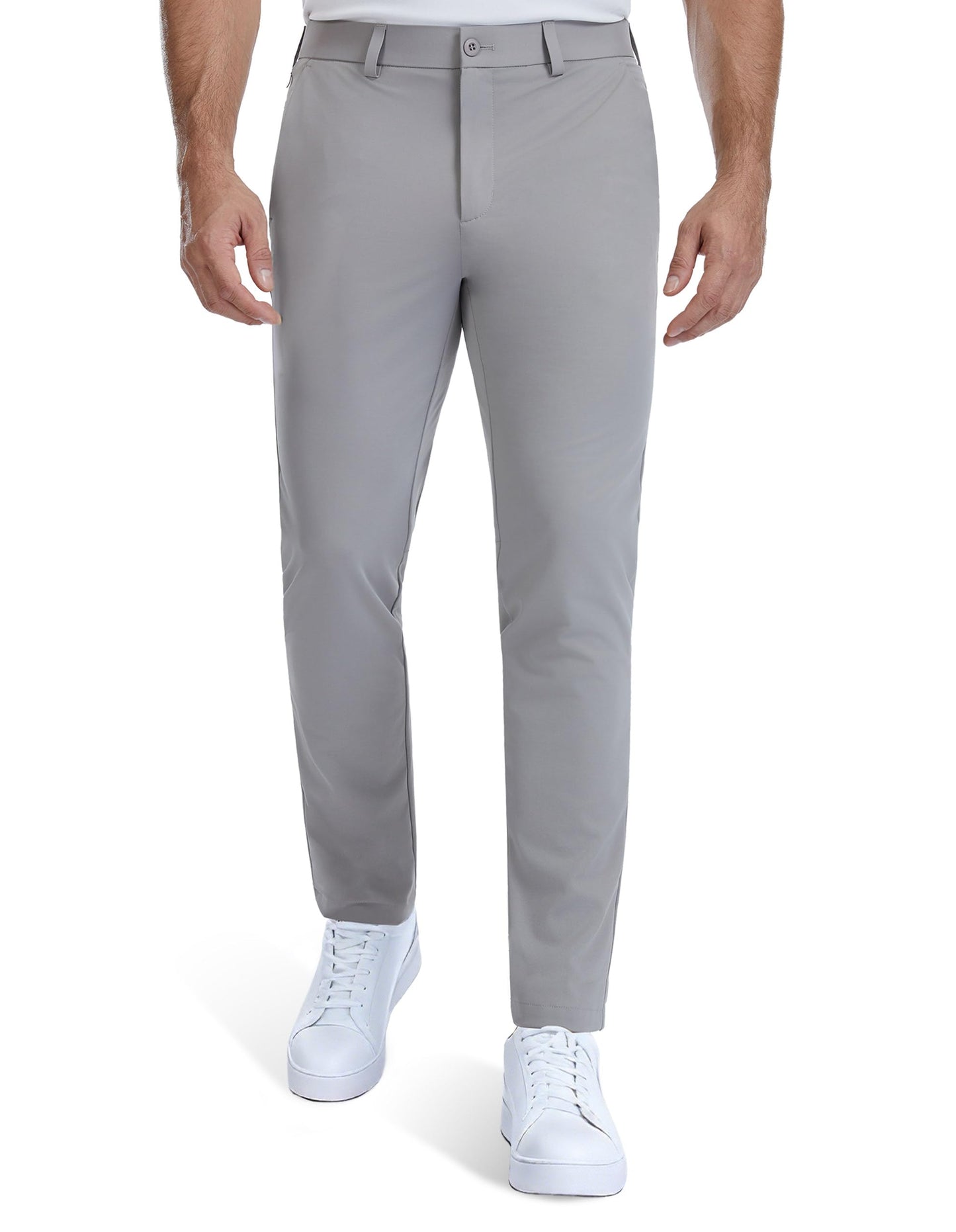 BLUE CHILL Mens Golf Pants Quick Dry with Pockets Light Grey 36W30L