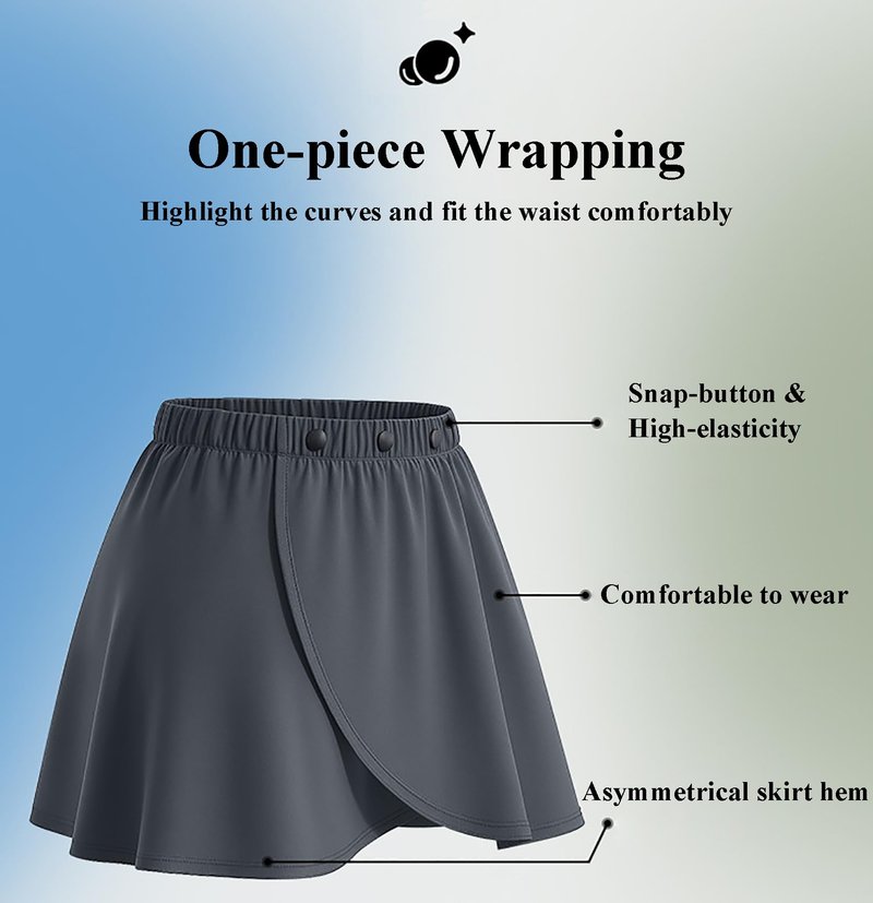 Women's Ballet Skirt, Stretch Dance Wrap Skirt, Quick-Dry Fabric Sport Wrap, Beach Cover Up Skirts Black