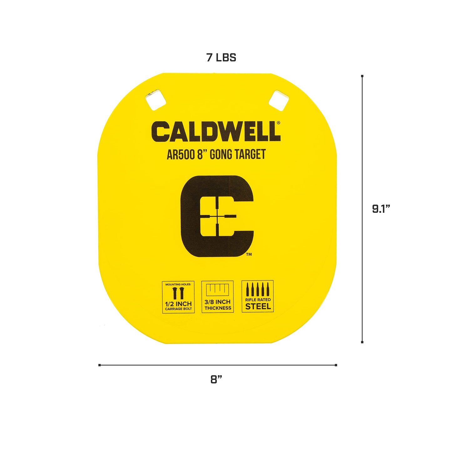 Caldwell Portable Range Kit with 8” AR500 Gong Target, Durable XL Straps, and Steel Target Stand for Easy Range Setup and Transport