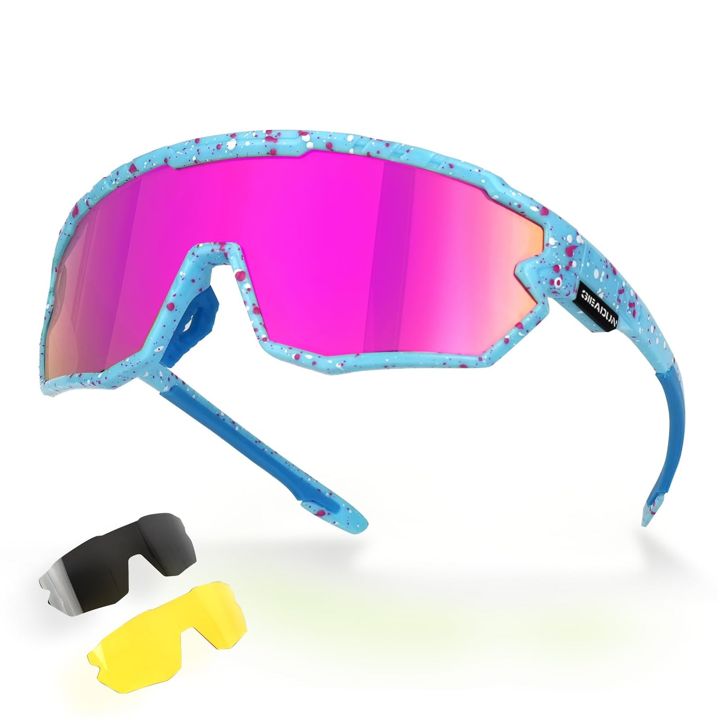 Polarized Glasses Kids Youth Baseball Sunglasses Adult Men Women Cycling Goggles with 3 lenses,Fishing,Ski Golff(Adult)