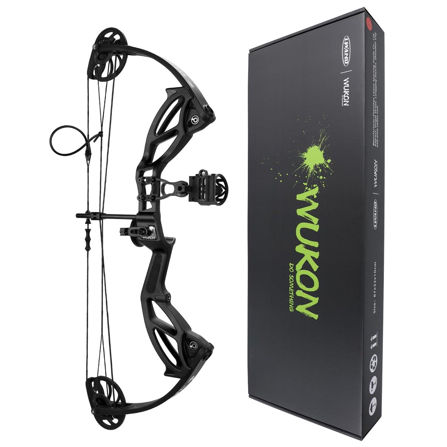 LWANO Compound Bow Set for Youth & Kids,Beginners Bow and Arrow Set,Right Handed,Draw Length 18"-27",10-30Lbs Draw Weight,260fps (Black, Basic Set, Right Hand)