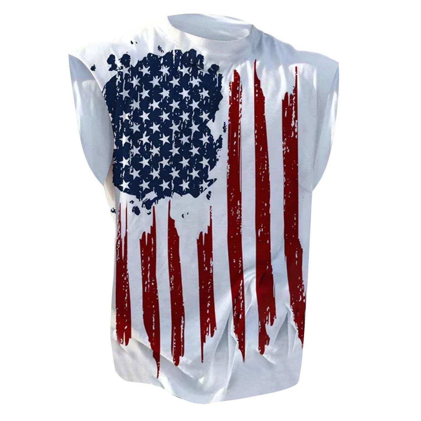 Generic American Flag Sleeveless Shirt Men Patriotic Tank Tops Mens Sleeveless Tee Shirts 4Th of Julys Tank Tops Christian Muscle Shirts, X-Large, White-c