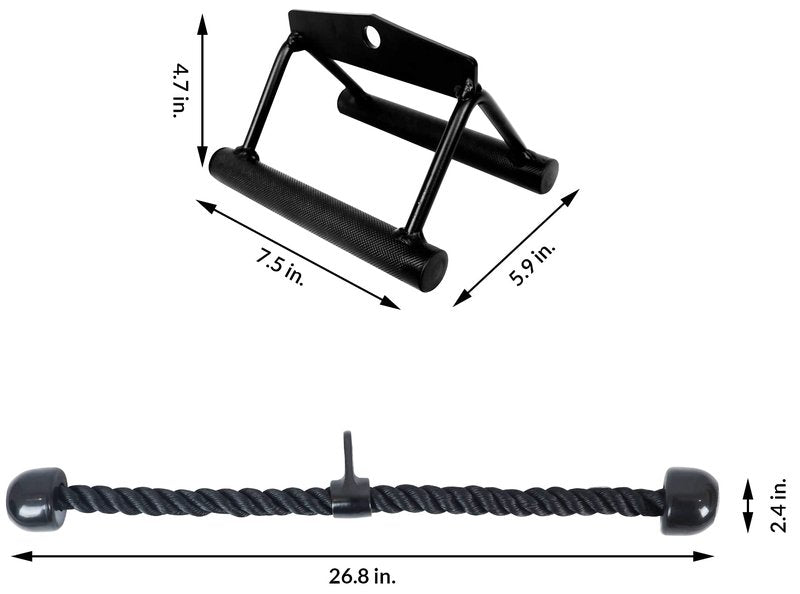 Fitvids Tricep Press Down Cable Attachment, LAT Pulldown Attachment, Weight Machine Accessories, V Handle, Tricep Rope