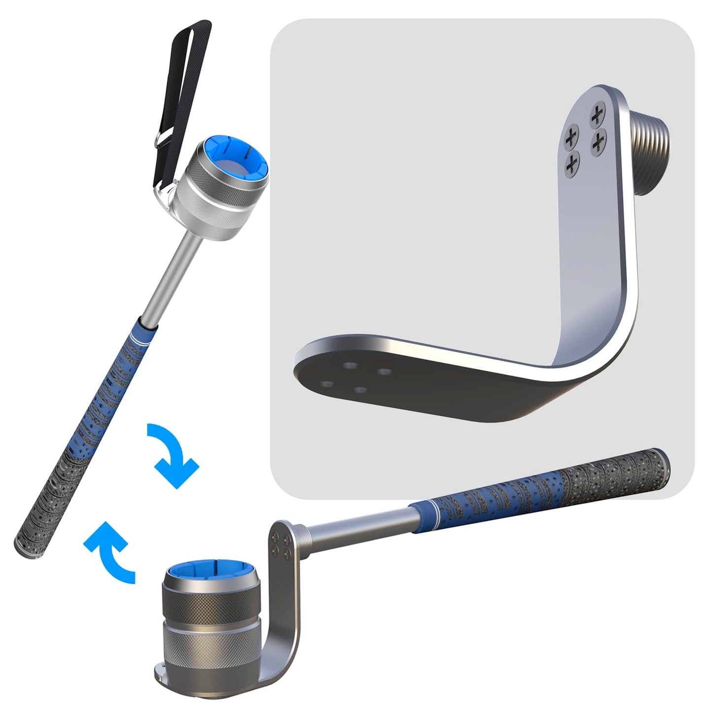 YEZRO L Metal Bracket - Retrofit Kit Y11 & Y11S, Convert Straight Down Version Golf Club Attachment(Y11/Y11S) to A 90 Degree Version