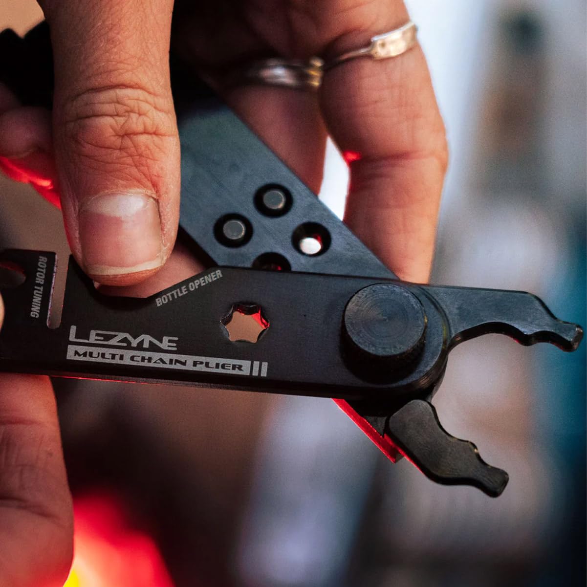 LEZYNE Multi-Chain Pliers | Durable Lightweight All-in-One Bike Repair Chain Tool w/Quick-Link Pliers, Chain Breaker, Magnetic Link Storage, Rotor Aligner, Valve Core Wrench & Bottle Opener