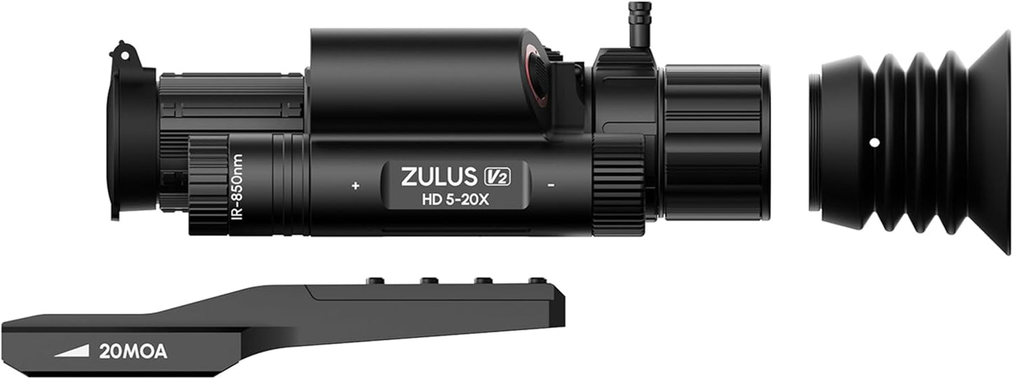 DNT Optics Zulus HD V2 Digital Day/Night Vision Scope - Infrared & Laser Rangefinder, Ballistic Calculator
