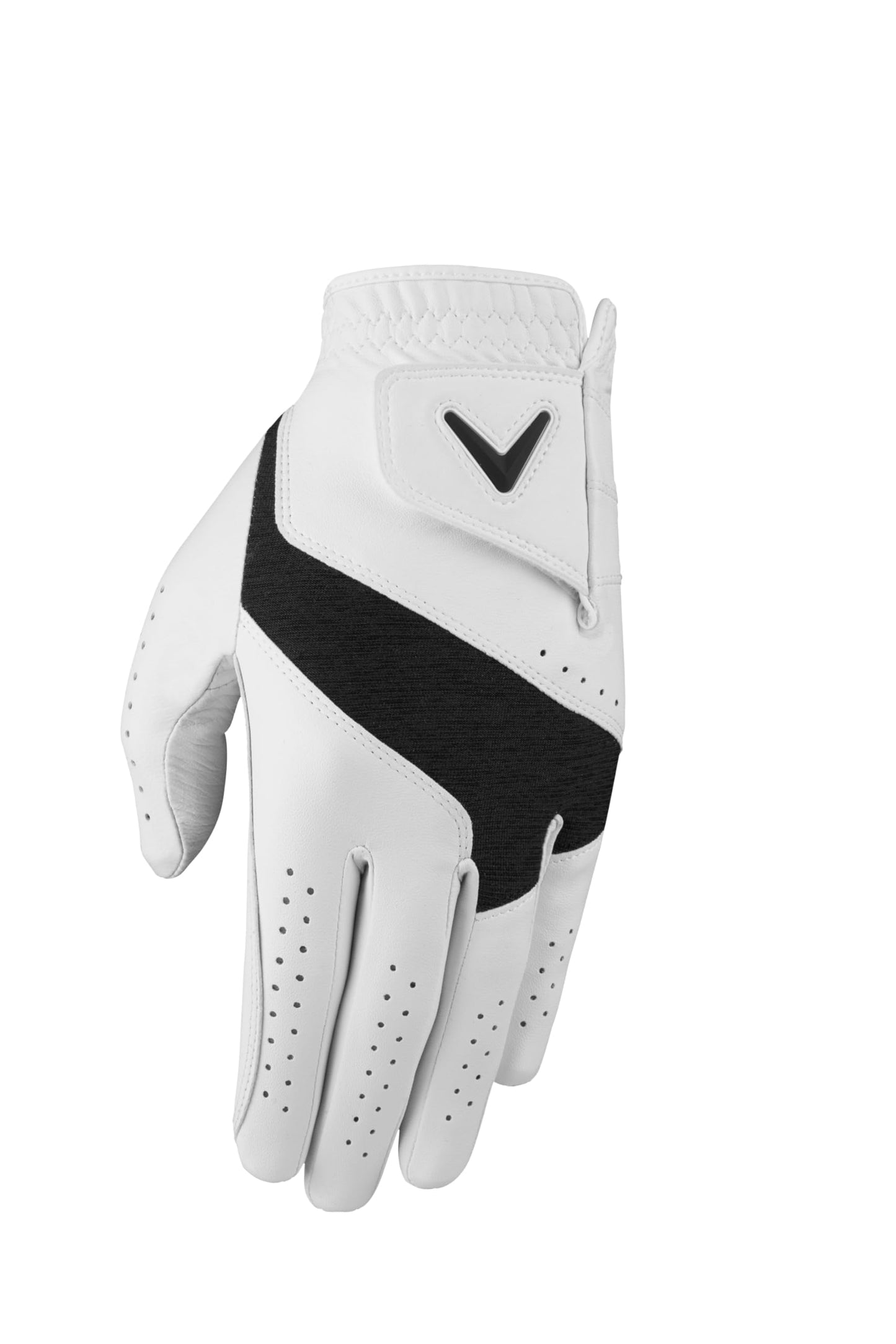 Callaway Golf Fusion Glove (Standard, Large, White/Charcoal, Worn on Left Hand)