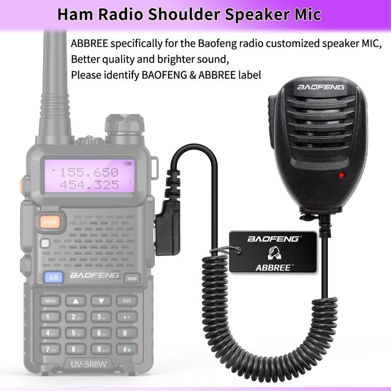 BAOFENG Microphone Police Walkie Talkie Mic Accessories Ham Radio Speaker Mic for Baofeng UV-5R Mini BF-F8HP Pro 5RM UV-32 DM-32 GM21 UV-5G Plus GM-15PRO GM-5RH K5PLUS AR-152 Quansheng UV-K5 8