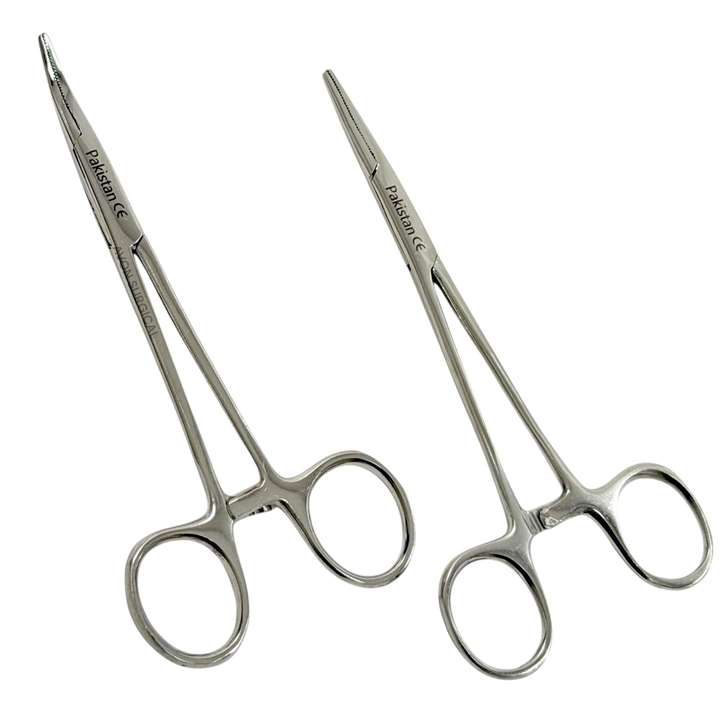Avon Surgical 2Each Versatile Angling Tools 5 Inch Fishing Forceps Set - Stainless Steel, Curved & Straight Hemostats, Serrated Jaws, Locking Mechanism, and Lightweight Design Hemostat Forceps.