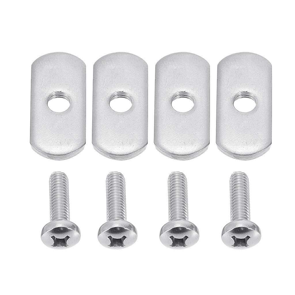 VTurboWay 4 Pcs 316 SS Kayak Rail/Track Screws, Track Nuts w' 4 pcs M5 Long Screws and 4 Pcs Short Screws, Mounting Replacement Kit for Kayaks Rails