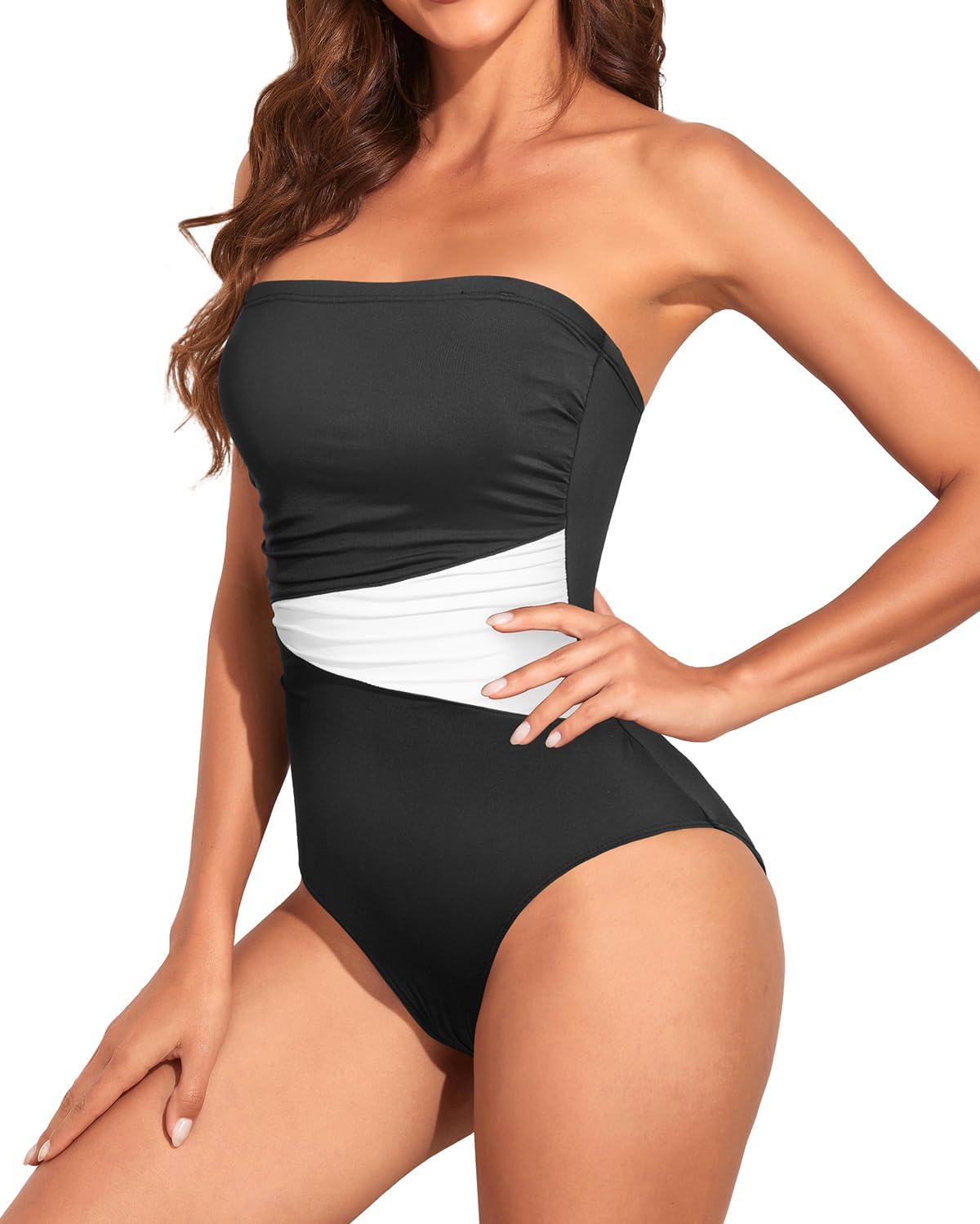 Women’s Tummy Control One-Piece Swimsuit - Strapless Bandeau Slimming Swimwear | Stylish & Comfortable