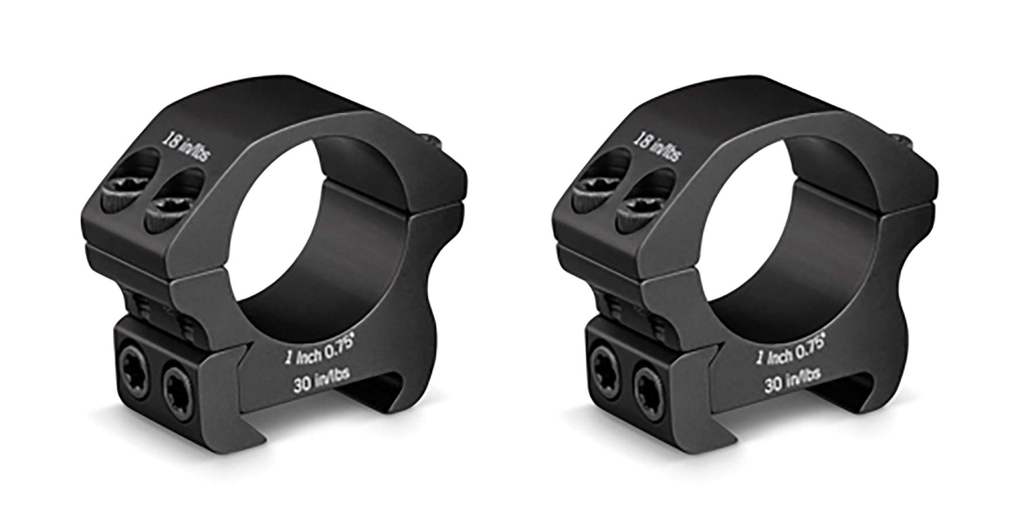 Vortex Optics Pro Series Riflescope Rings - 1 inch - Low Height [0.75 Inches | 19.05 mm], Black