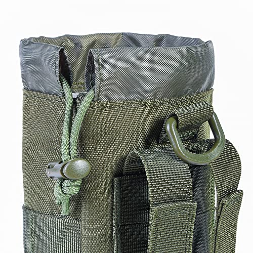 Upgraded Tactical Drawstring Molle Water Bottle Holder Tactical Pouches (Army Green)