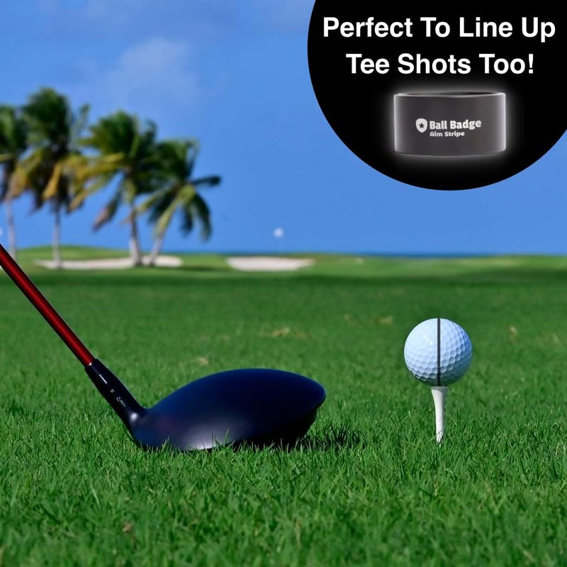 HODL 21 Ball Badge Aim Stripe - 360 Degree Golf Ball Line Marker Kit with Golf Bag Attachment - Golf Ball Alignment Marker Tool - Full Metal Alignment Ball Marker - Putting Alignment Tool