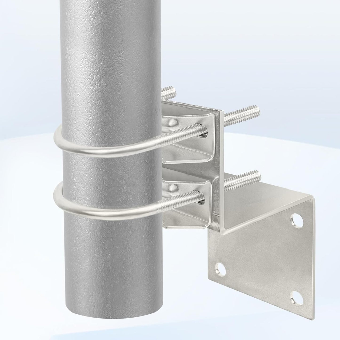 Antenna Pole Mount Bracket Kit - U-Bracket Assembly with 4 Screws for Outdoor Antenna Installation